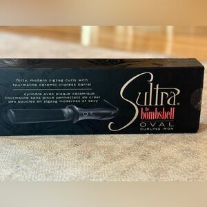 NEW Sultra The Bombshell Oval Curling Iron – Tourmaline Ceramic – Zigzag Curls